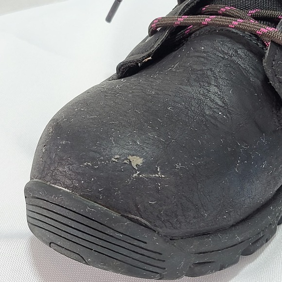 Brahma Women's Bevel Steel Toe Safety Work Boots Black w Pink Size 8.5 - Picture 4 of 13